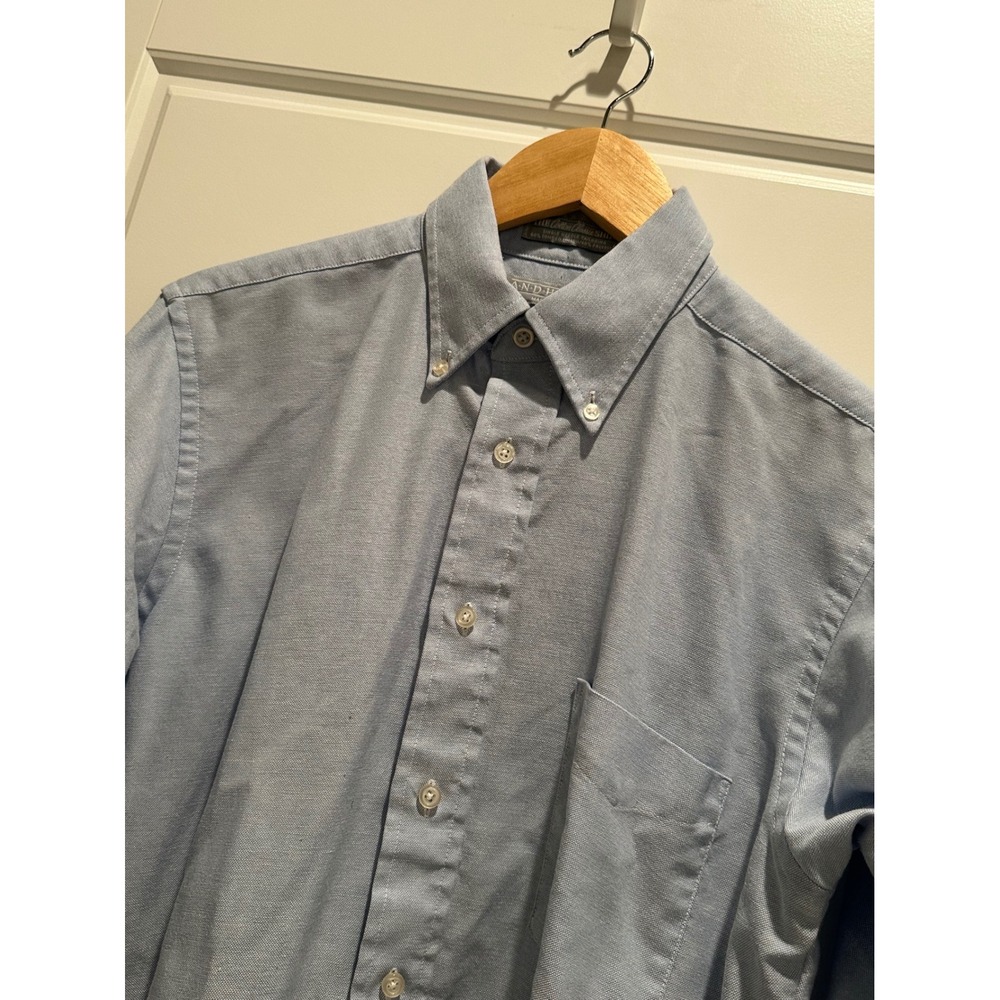 Vintage Andhurst Mens Blue Oxford Button Down Shirt 15.5 Cotton Classic